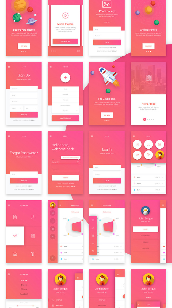 Material Design Mobile UI Kit for Xd in UI Kits and Libraries - product preview 6