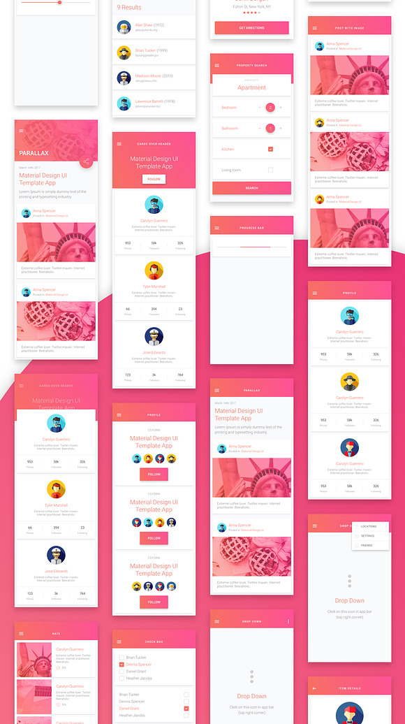 Material Design Mobile UI Kit for Xd in UI Kits and Libraries - product preview 11