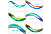 Set of business corporate abstract backgrounds, wave brochure or flyer design templates