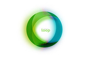 Loop circle business icon, created with glass transparent color shapes