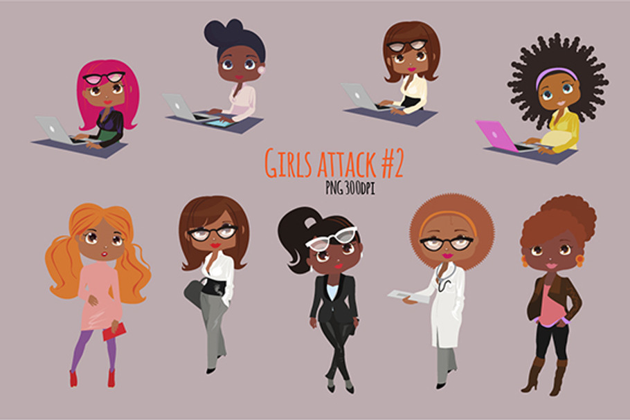 Girls attack 2 / Png clipart