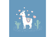 Cute llama illustration