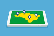 Smartphone Map -  Brazil