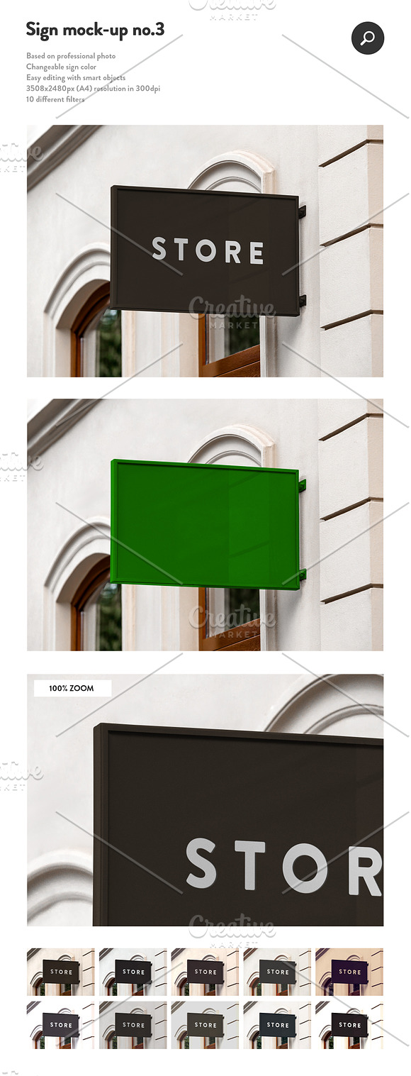 50 sign facade signboard logo mock in Branding Mockups - product preview 3
