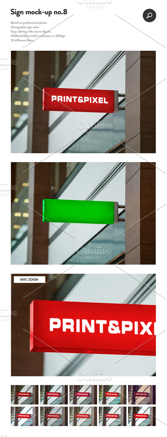 50 sign facade signboard logo mock in Branding Mockups - product preview 8