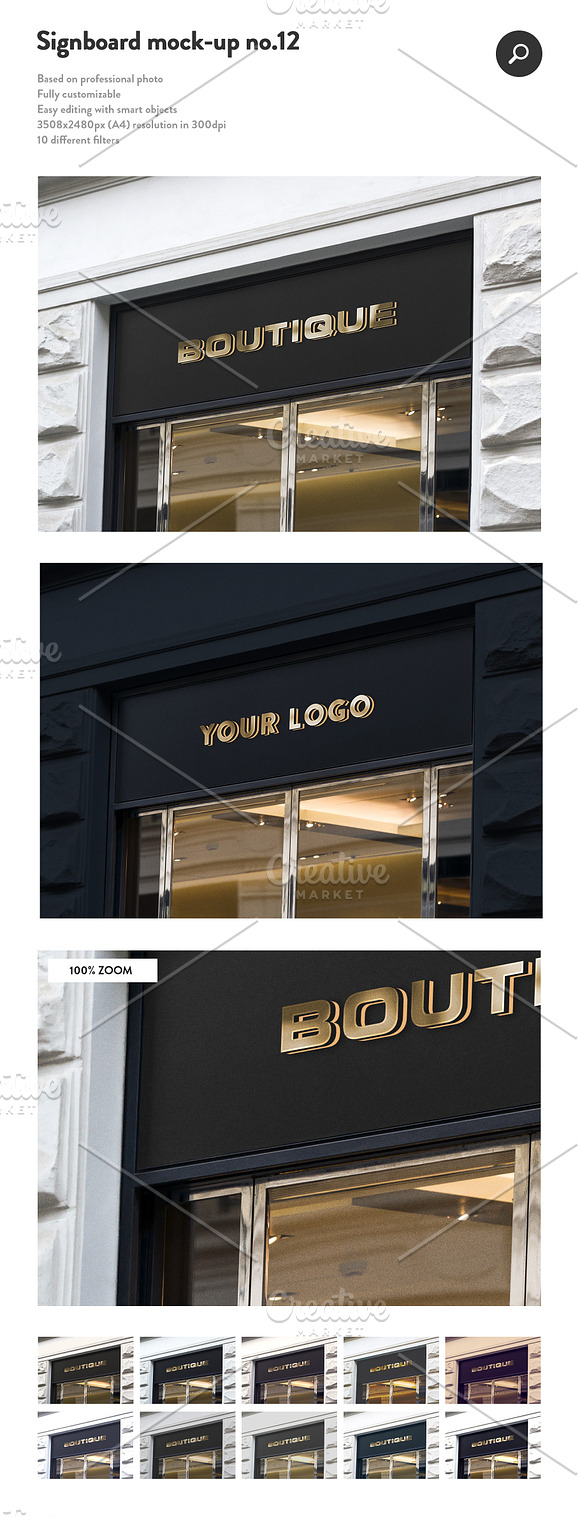 50 sign facade signboard logo mock in Branding Mockups - product preview 12