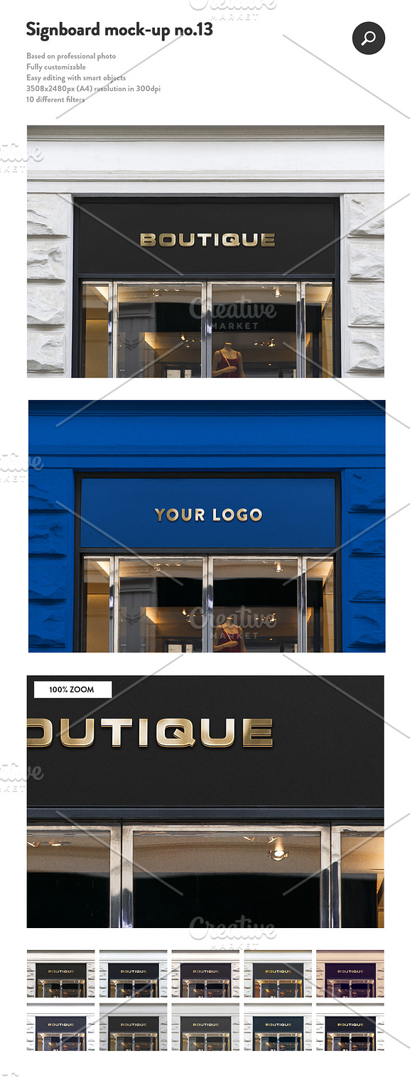 50 sign facade signboard logo mock in Branding Mockups - product preview 13