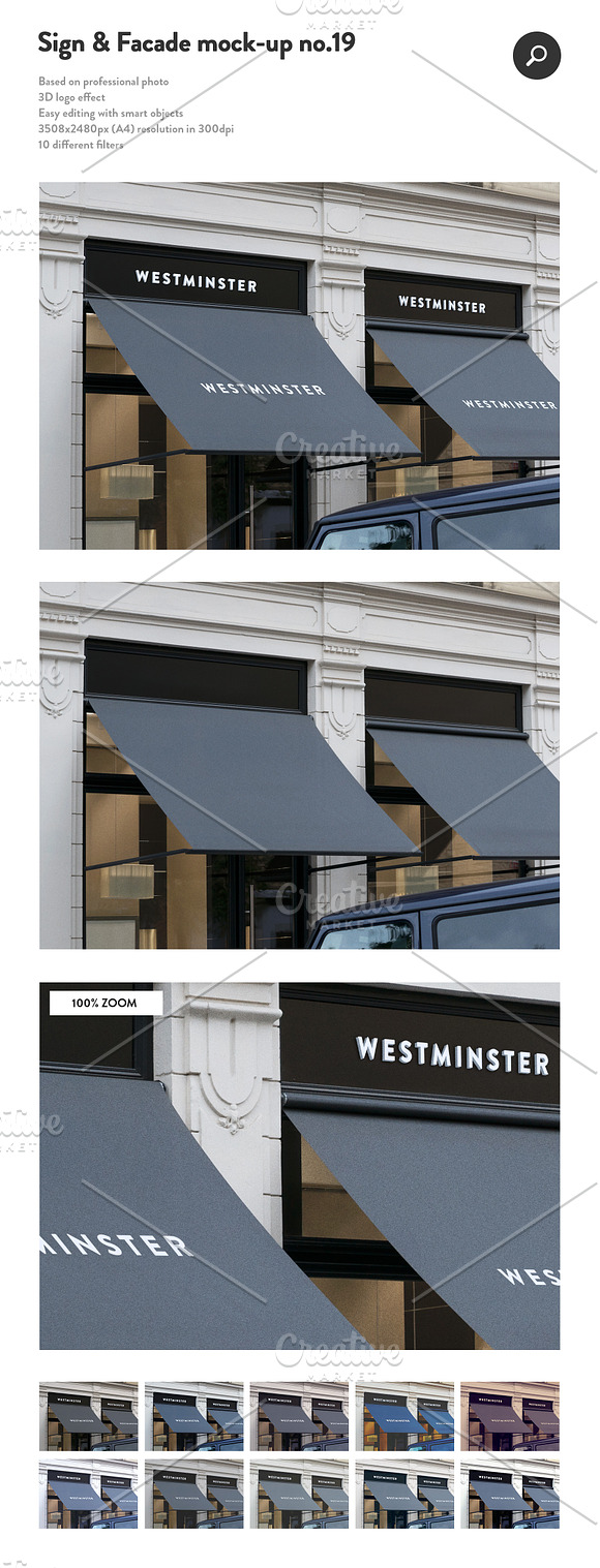 50 sign facade signboard logo mock in Branding Mockups - product preview 19
