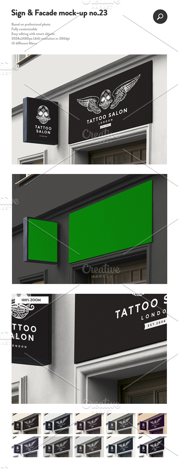 50 sign facade signboard logo mock in Branding Mockups - product preview 23