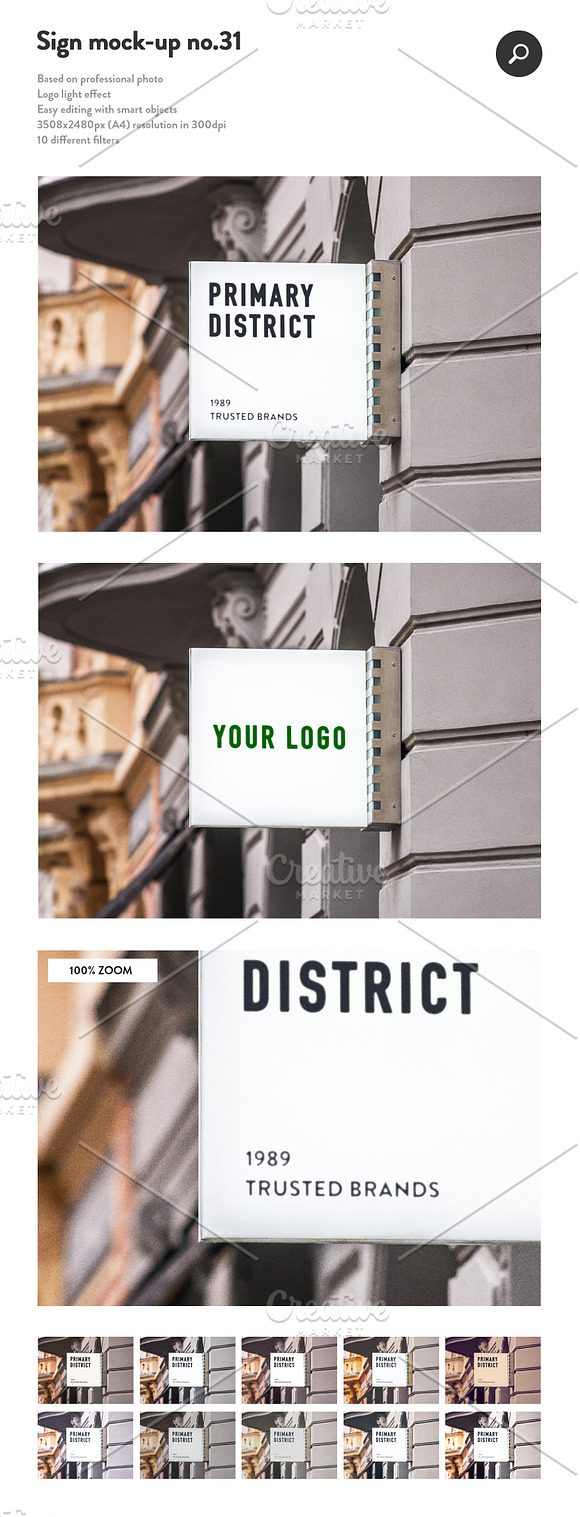50 sign facade signboard logo mock in Branding Mockups - product preview 31