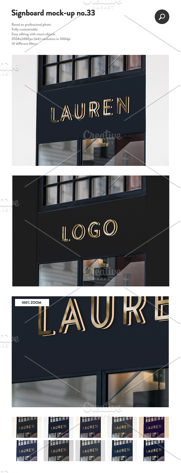 50 sign facade signboard logo mock in Branding Mockups - product preview 33