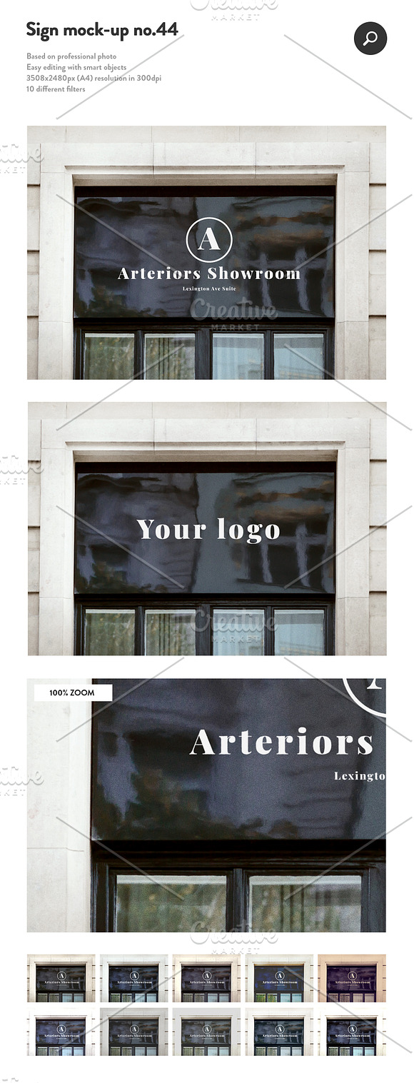 50 sign facade signboard logo mock in Branding Mockups - product preview 44