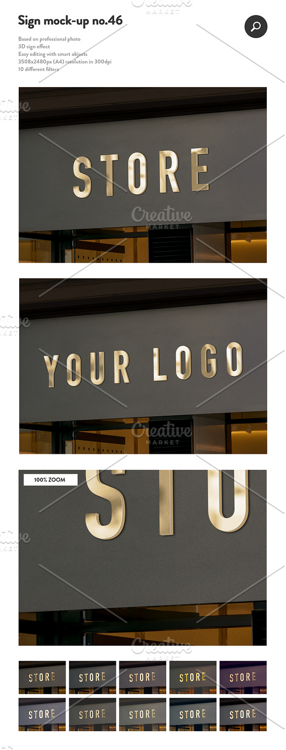 50 sign facade signboard logo mock in Branding Mockups - product preview 46