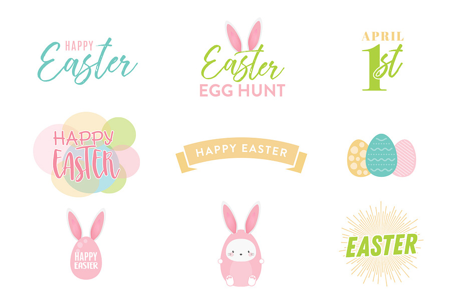 Easter Vector Text Set in Illustrations - product preview 8