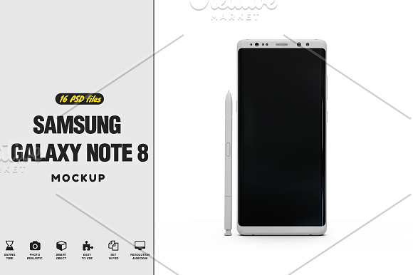 Samsung Galaxy Note 8 Mockup in Product Mockups - product preview 16