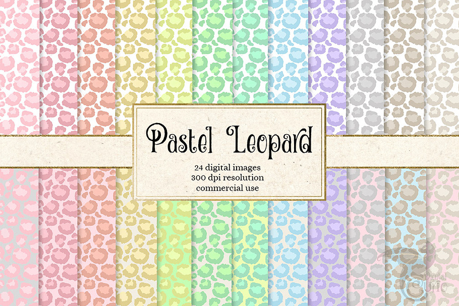 Pastel Leopard Digital Paper