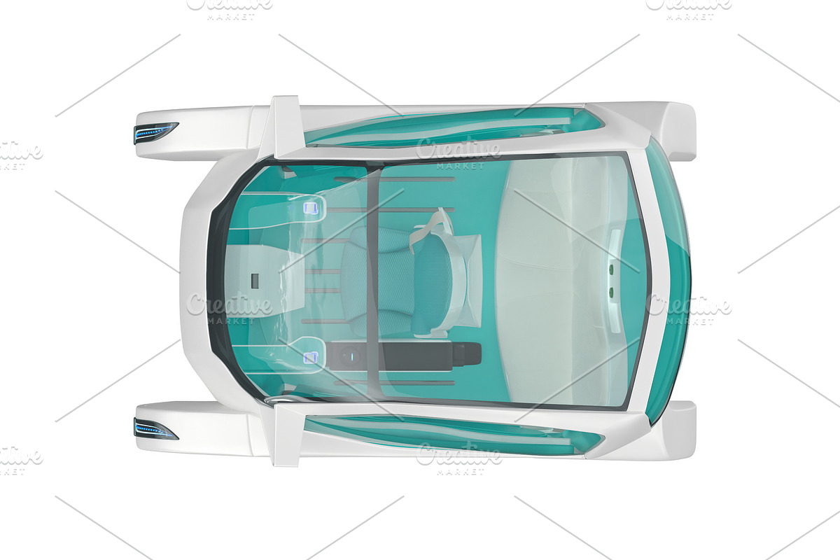 Car future modern, top view in Objects - product preview 8
