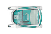 Car future modern, top view