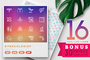 Gynecologist Icons Set | 30 Template