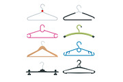 Set of hangers. Vector flat illustration
