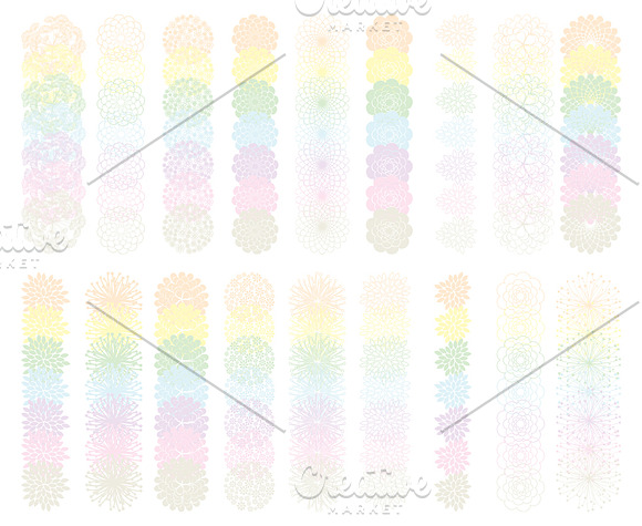 Pastel Flowers Vectors and Clipart in Illustrations - product preview 2