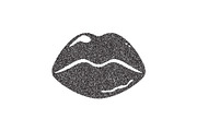 black grain lips icon