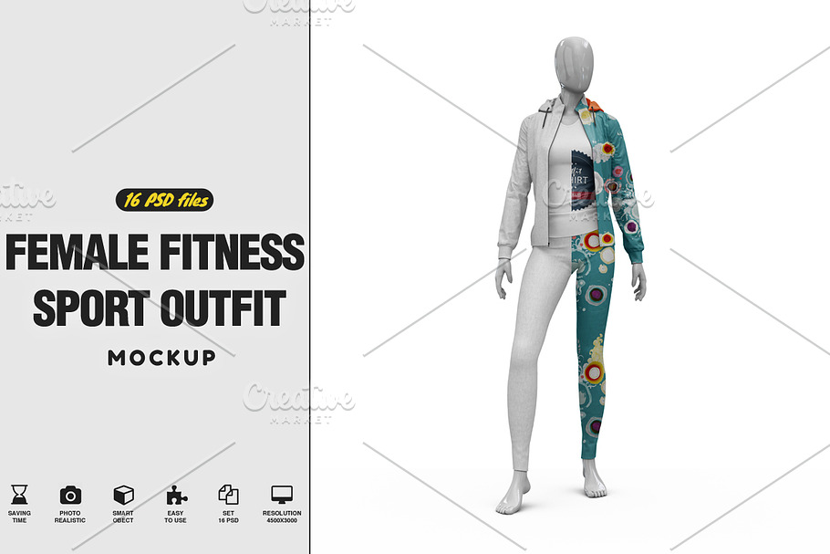 Famele Fitness Sport Outfit Vol.1 Mo in Product Mockups - product preview 8