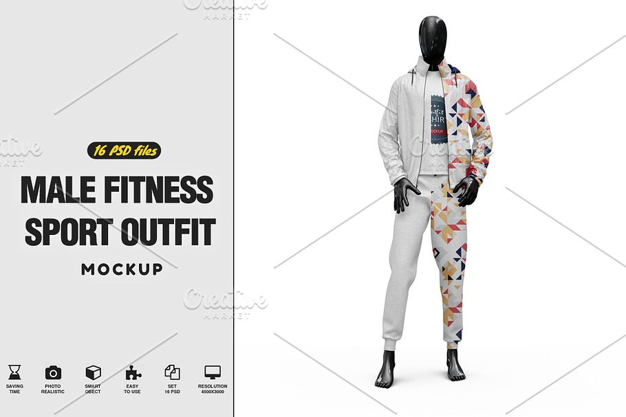 Male sport outfite VOL4 MockUp in Product Mockups - product preview 8
