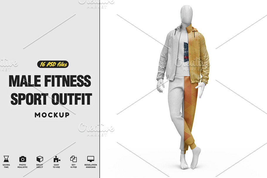 Male Sport Outfite VOL1 MockUp in Product Mockups - product preview 8
