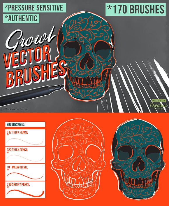 Growl Vector Brushes in Photoshop Brushes - product preview 3