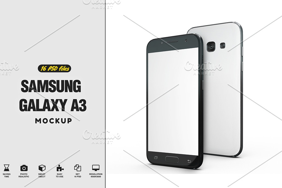 Samsung Galaxy A3 2017 App Skin Mock in Mobile & Web Mockups - product preview 8