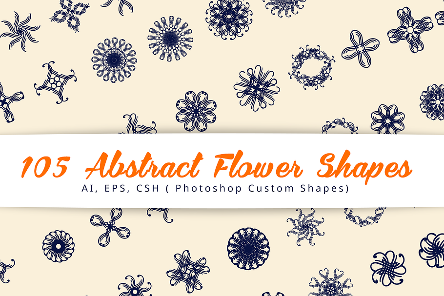 105 Abstract Flower Shapes in Photoshop Shapes - product preview 8