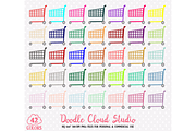 Colorful Shopping Cart Clipart
