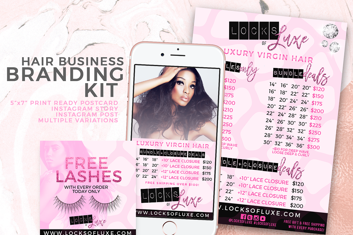 Hair Business Flyer & IG Templates in Flyer Templates - product preview 8