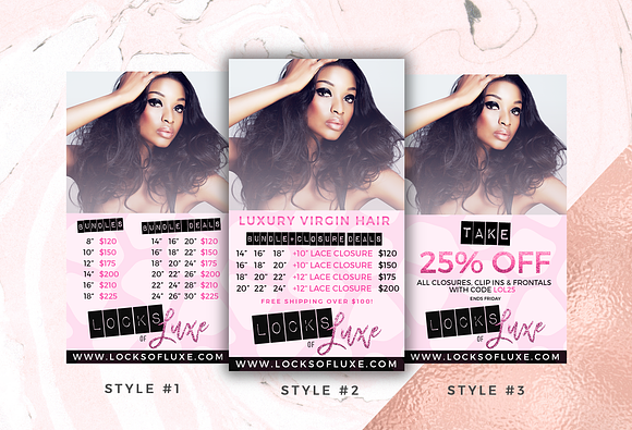 Hair Business Flyer & IG Templates in Flyer Templates - product preview 3