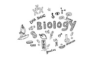 biology theme in sketch style