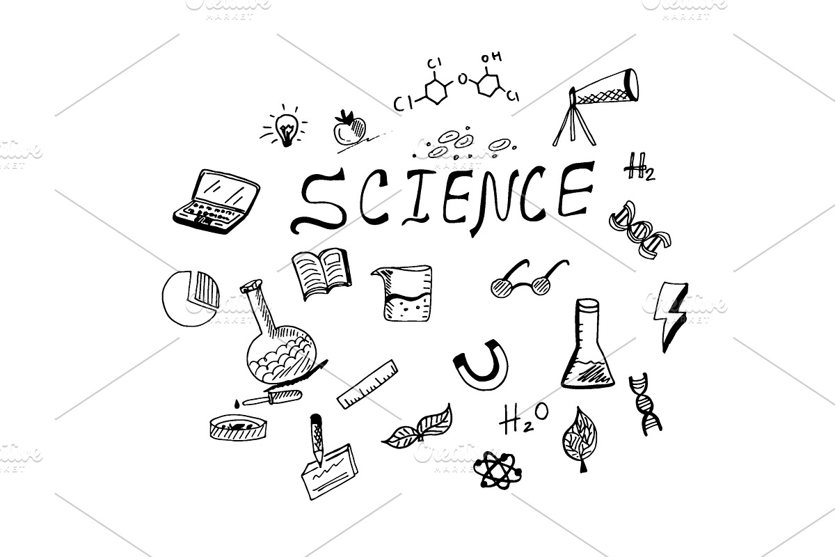 Science theme in sketch style in Illustrations - product preview 8