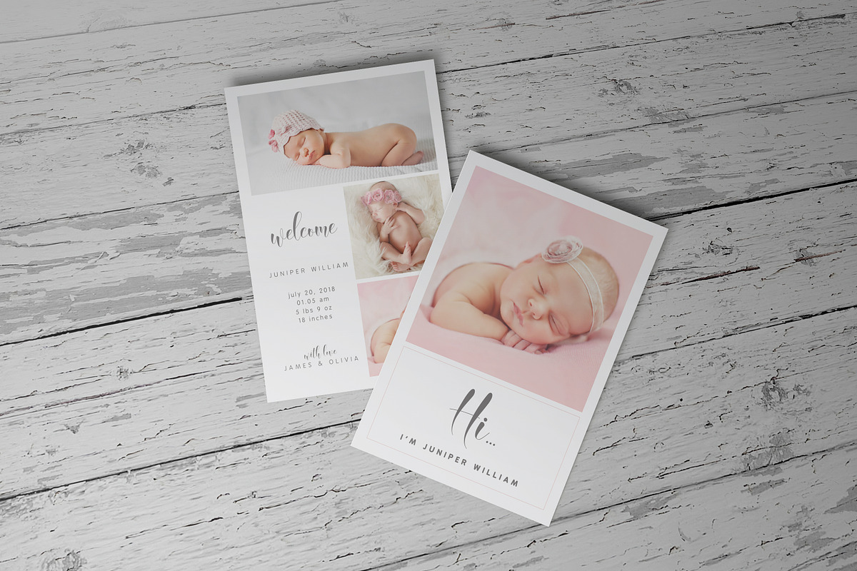 New Born Announcement in Postcard Templates - product preview 8