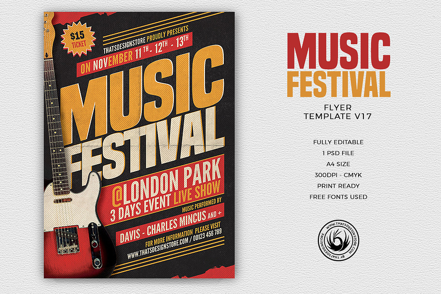 Music Festival Flyer Template V17 in Flyer Templates - product preview 8