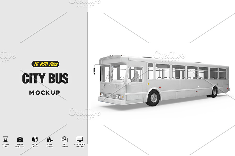 City Bus Mockup in Mockup Templates - product preview 8
