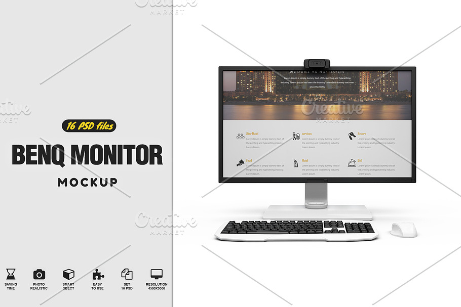 Benq Monitor Mockup in Mobile & Web Mockups - product preview 8