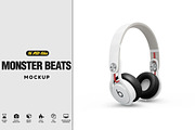 Headphones Monster Beats Mockup
