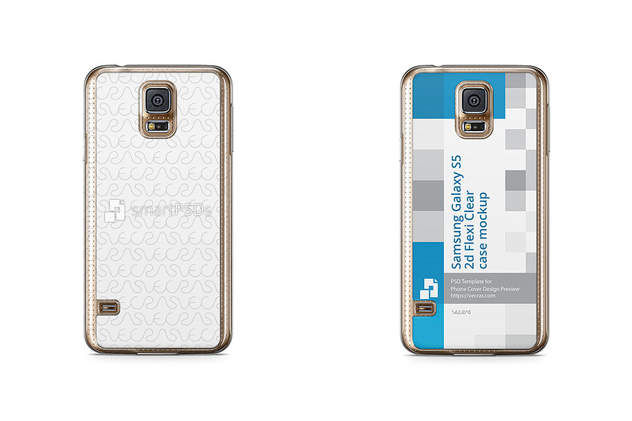 Galaxy S5 2d Flexi Clear Case Mockup