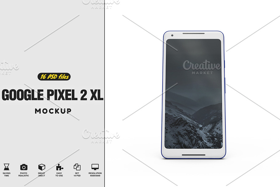 Google Pixel 2 XL vol 2 Mockup in Mobile & Web Mockups - product preview 8