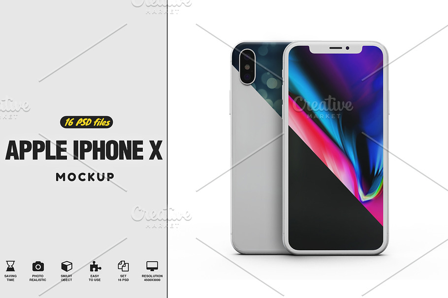 Apple iPhone X vol.2 in Mobile & Web Mockups - product preview 8