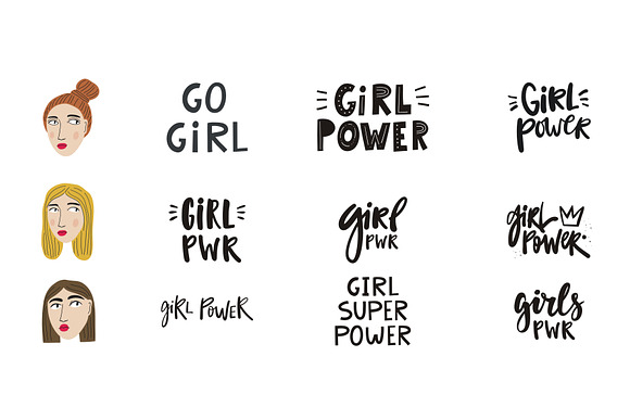 Girl Power illustrations, pattern in Illustrations - product preview 3