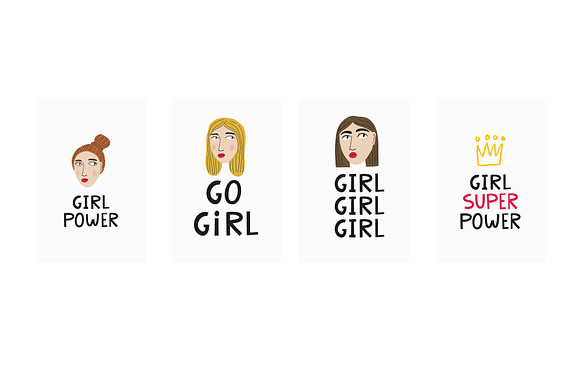 Girl Power illustrations, pattern in Illustrations - product preview 4