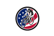 American Cyclist Cycling USA Flag Ic