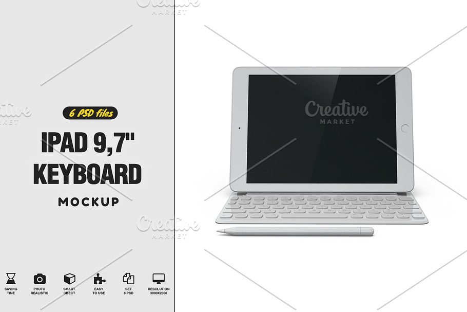  iPad 9,7" Keyboard Mockup in Mobile & Web Mockups - product preview 8