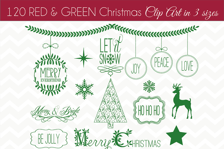 RED & GREEN CHRISTMAS CLIPART